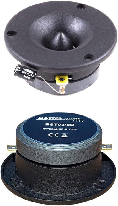 MASTER AUDIO 2 HOCHTÖNER BST03/8B schwarz 175 watt rms 350 Watt max 9,7 cm Durchmesser und 105 db 8