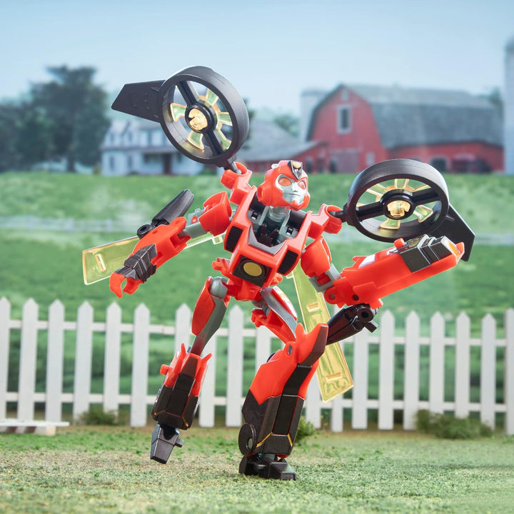 Transformers EarthSpark Figur Terran Twitch Deluxe Klasse 12,5 cm Roboter Spielzeug für Kinder ab 6