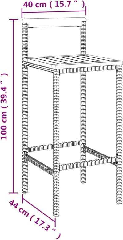 Tidyard 5-TLG. Gartenbar Set, Bartisch mit Barhocker Set, Bartisch Set Outdoor, Bar Set, Grau Poly R