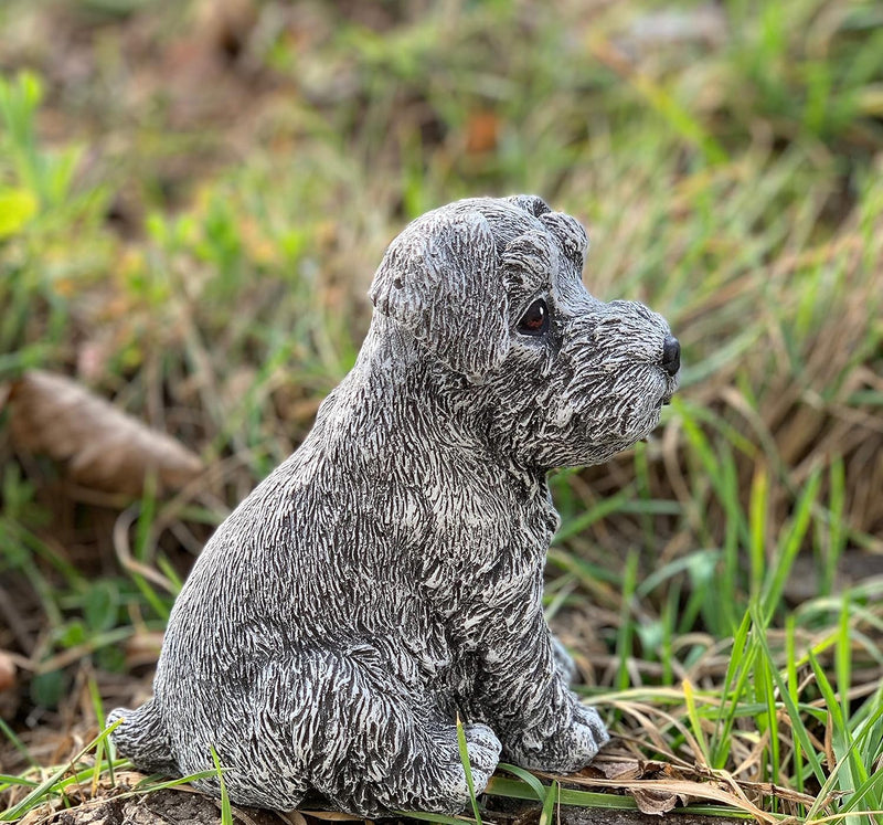 stoneandstyle Steinfigur Hund Schnauzer Gartenfigur frostfest wetterfest