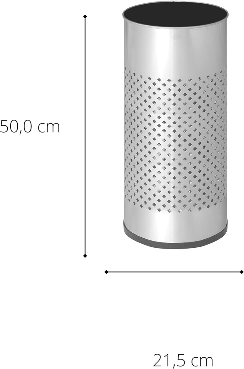 OFITURIA Schirmständer, Rostfreier Stahl, Glänzend Edelstahl mit Lochung, Edelstahl mit Lochung