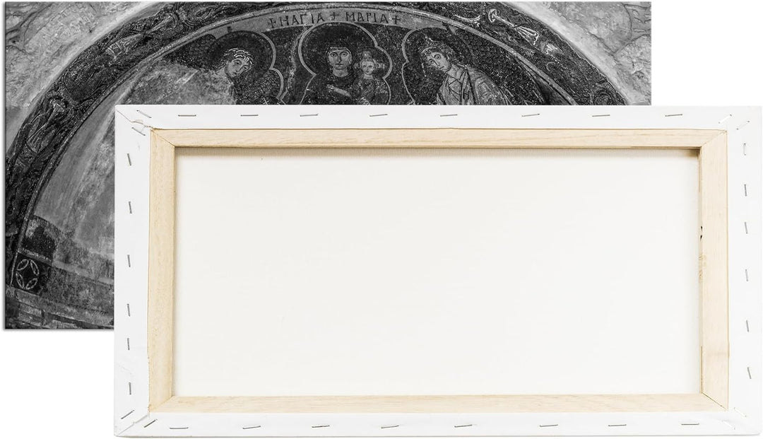 Historische Architektur des Christentums Panorama 80x40 cm Effekt: Schwarz/Weiss als Leinwandbild, M