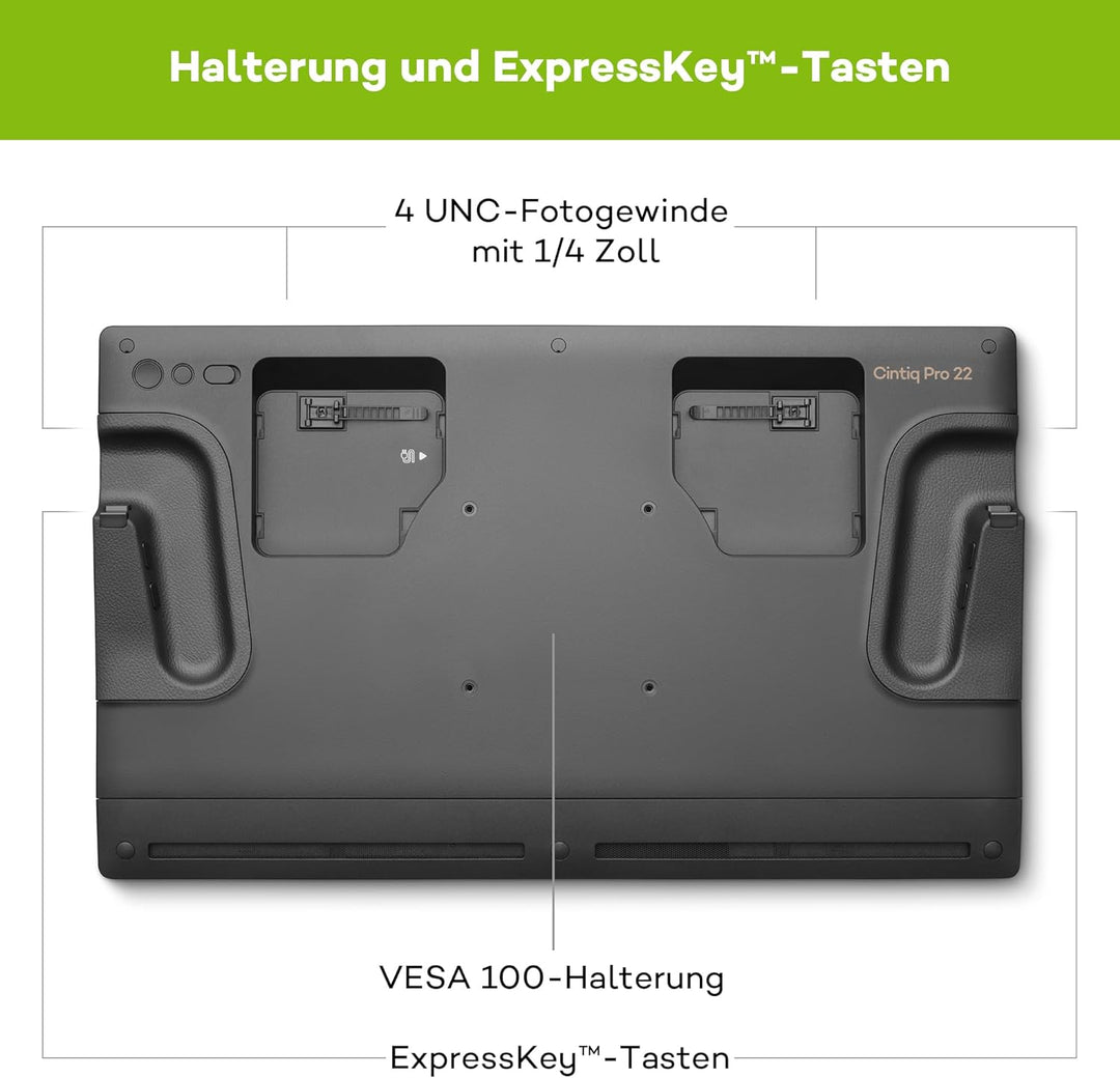 Wacom Cintiq Pro 22 Grafiktablett ohne Standfuss (4K-Auflösung, 21,5“ Display, 120 Hz, HDR-Gamma, Pa