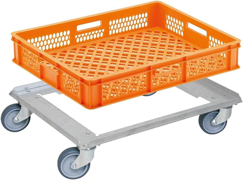 Edelstahl-Roller für Kuchenblechkästen 650x450 mm, offen, Tragkraft 250kg