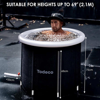 Ice Bath Todeco Eisbad Erholungsbadewanne Aussenbereich, Tragbare Badewanne für Erwachsene, Grosses