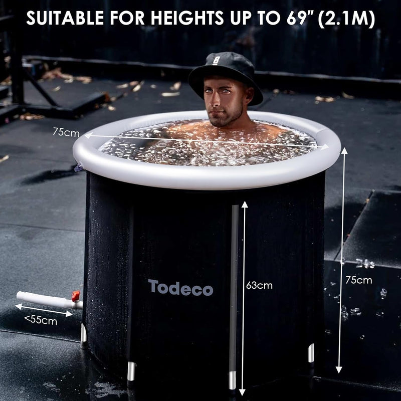 Ice Bath Todeco Eisbad Erholungsbadewanne Aussenbereich, Tragbare Badewanne für Erwachsene, Grosses