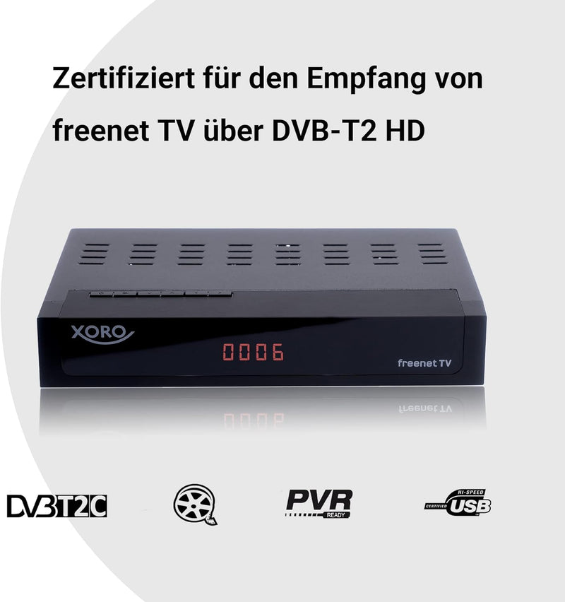 DVB-C/DVB-T2 FullHD Receiver XORO HRT 8770 TWIN, Digitales Kabelfernsehen, Freenet TV Entschlüsselun