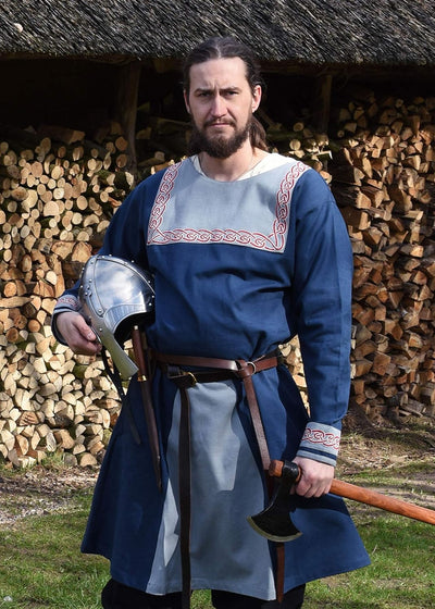 Battle-Merchant Wikinger Tunika mit Stickerei S-XXL - Herren Langarm Männer Mittelalter LARP Kostüm