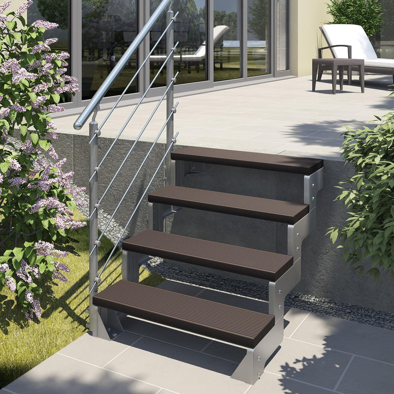 DOLLE TRIMAX-Stufe für Aussentreppen, Einzelstufe, 80 x 22 x 4 cm, dunkelbraun. Aus glasfaserverstär