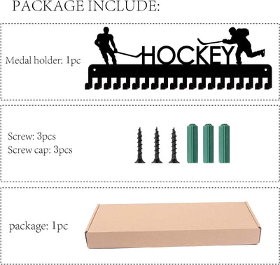 CREATCABIN Medaillenhalter Display Aufhänger Rack Sport Hockey Metall Wandhalterung Mit 20 Haken Für