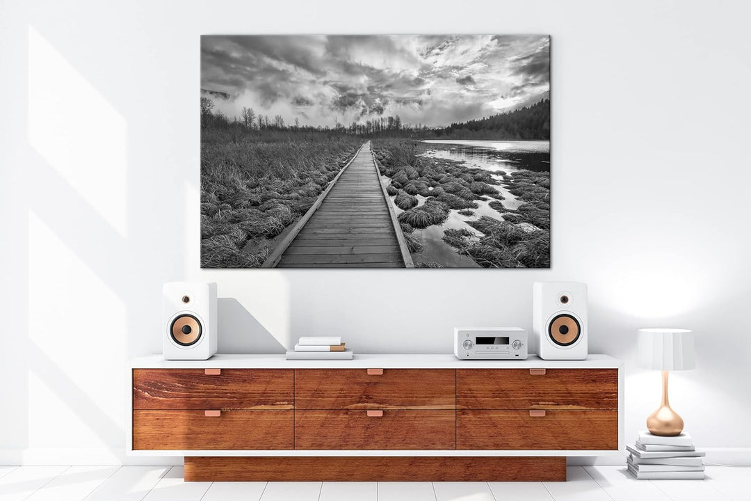 deyoli Kanadas schöne Seelandschaft Format: 80x60 als Leinwand, Effekt: Schwarz&Weiss, Motiv fertig