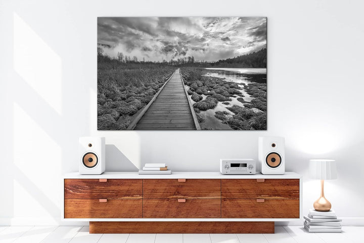 deyoli Kanadas schöne Seelandschaft Format: 80x60 als Leinwand, Effekt: Schwarz&Weiss, Motiv fertig