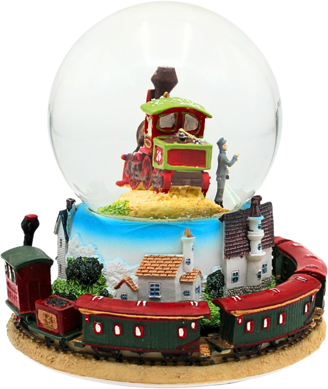 Schneekugel mit beweglichem Zug und Spielwerk, Melodie: Oh Susanna, Masse: H/Ø ca. 17 x 15 cm 17 cm,