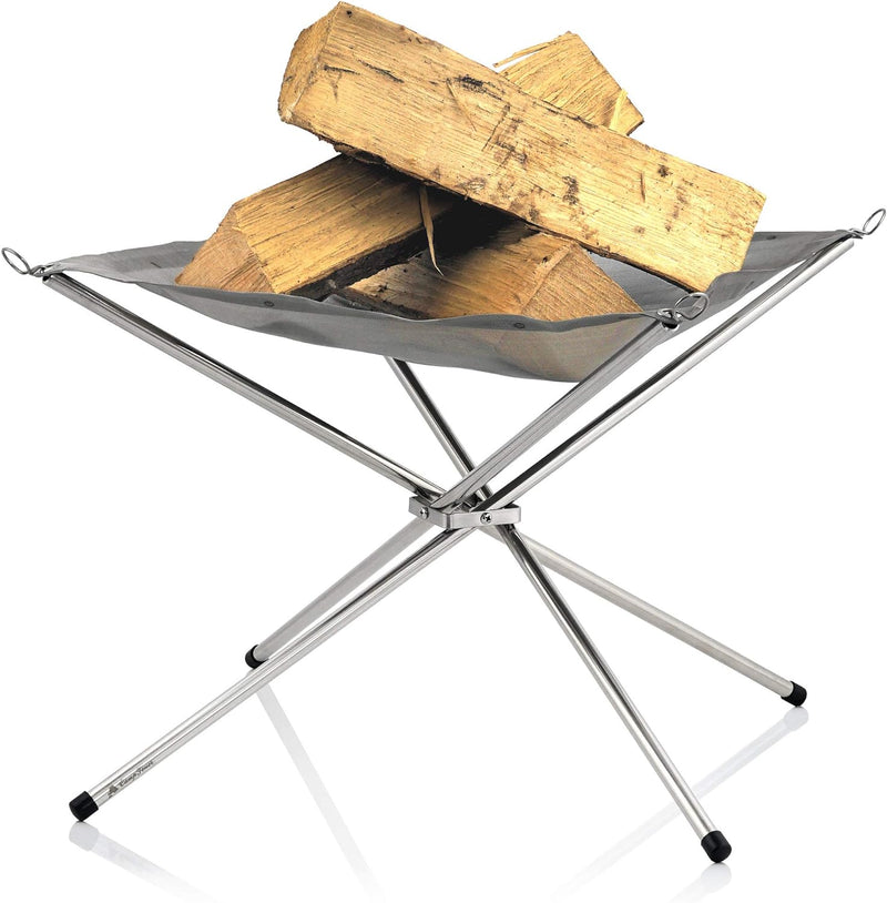 CampFeuer Mobile Feuerstelle Feuerpeter 41 x 41 x 32 cm I Edelstahl Feuerschale I Design Feuerkorb I