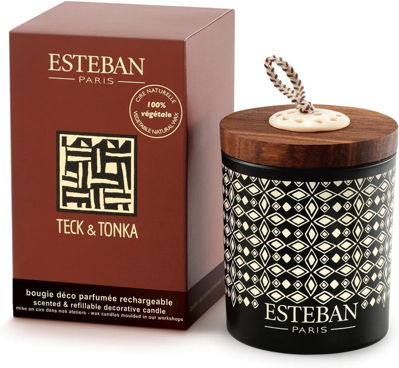 Esteban Duftkerze, wiederaufladbar, Teak und Tonka Einheitsgrösse Mehrfarbig, Einheitsgrösse Mehrfar
