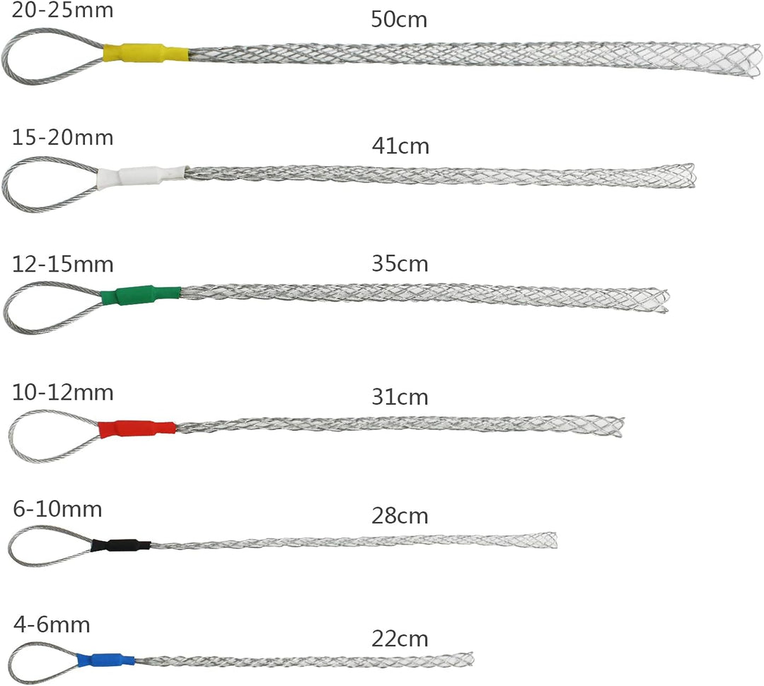 IRSCorp Kabelzug-Griffsocken-Set, verzinkter Stahl, rutschfest, Rohrkabel, Drahtzuggriffe, Lassos-Se
