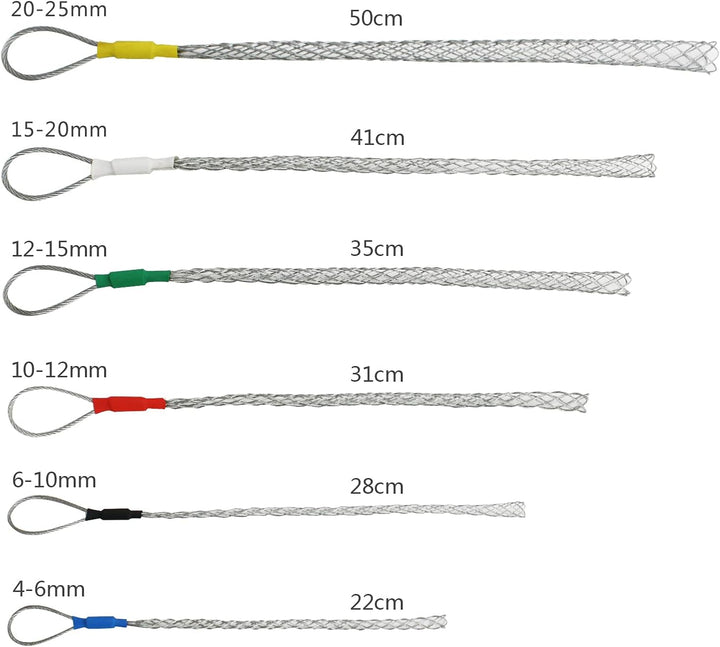 IRSCorp Kabelzug-Griffsocken-Set, verzinkter Stahl, rutschfest, Rohrkabel, Drahtzuggriffe, Lassos-Se