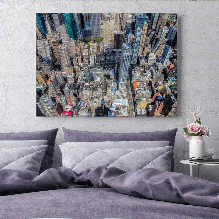 Leinwandbild XXL Stadt Wandbild Kunst City Architektur Landschaft bunt 120x80 cm Leinwandbild 120x80