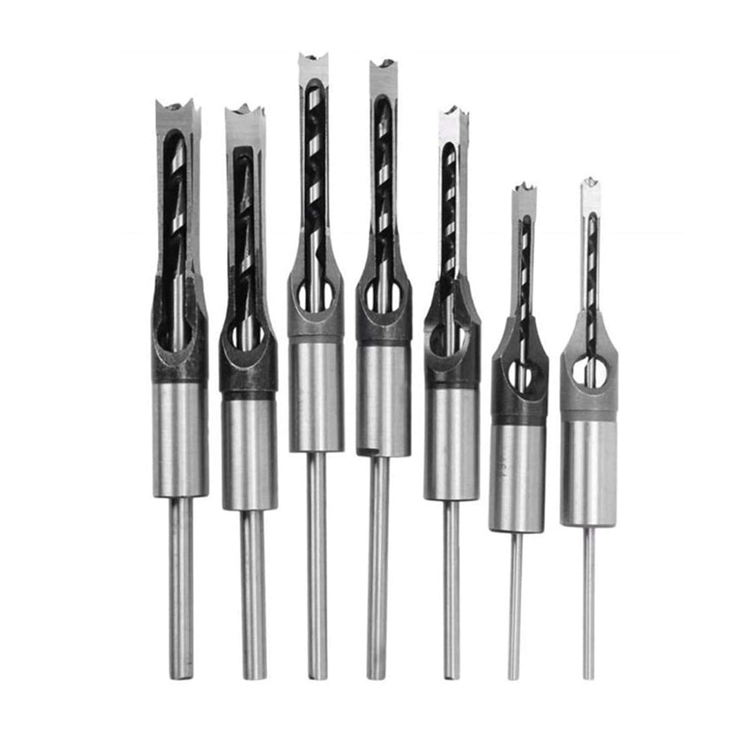 CDIYTOOL Vierkant-Lochbohrer-Sets, Holzbearbeitung Vierkantbohrer-Set, HSS-Holz-Stemmeissel-Senker D