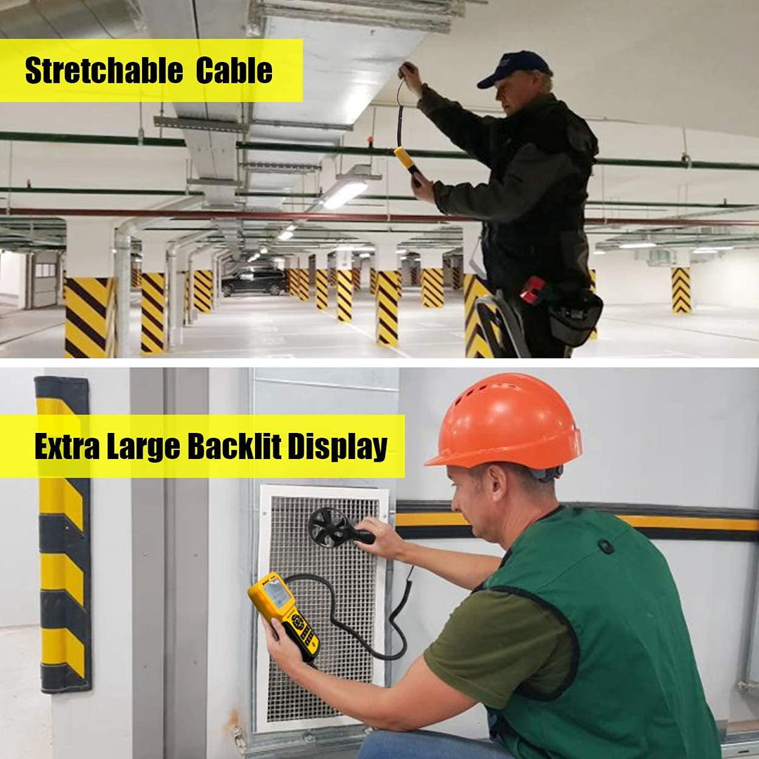 Handheld CFM CMM Windgeschwindigkeitsmesser, separates Anemometer messen Luftstrom Geschwindigkeit T