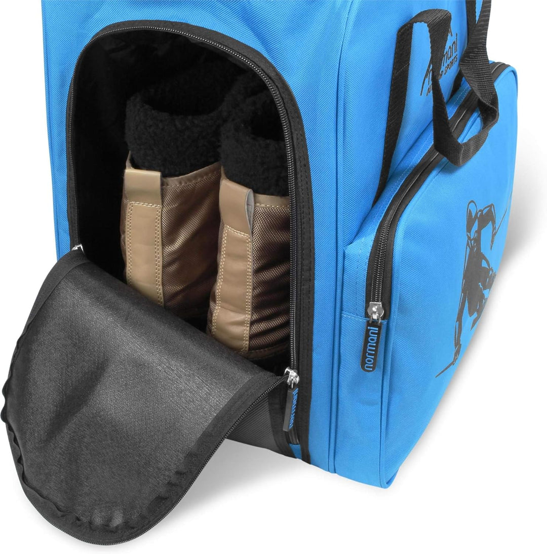 normani Skischuhtasche mit separatem Helmfach und Rucksackfunktion Alpine DEPO Blau 53 Liter, Blau 5