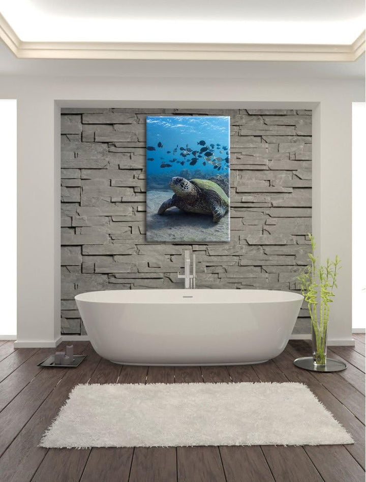 Pixxprint Ninja Turtles, Format: 100x70 auf Leinwand, XXL riesige Bilder fertig gerahmt mit Keilrahm