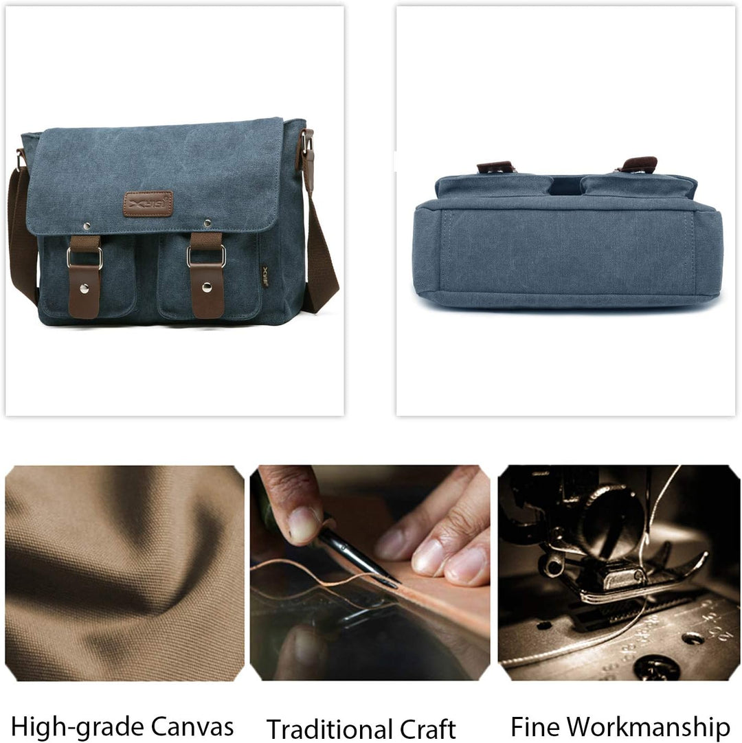 FANDARE Leinwand Messenger Bag Umhängetasche 7.9 inch iPad Tasche Schultertasche Unisex Segeltuch Ta