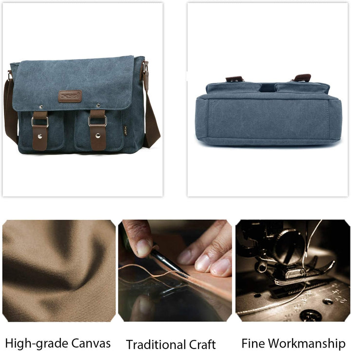FANDARE Leinwand Messenger Bag Umhängetasche 7.9 inch iPad Tasche Schultertasche Unisex Segeltuch Ta