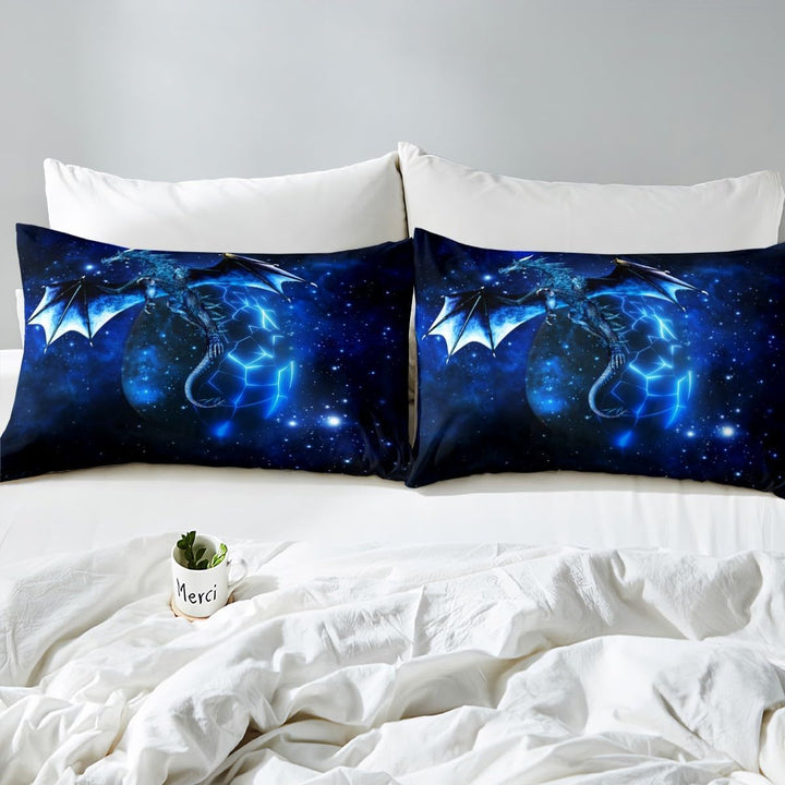 Loussiesd Galaxy Dragon Bettbezug 135x200 cm Kinder Chic Weltraum Sternenhimmel Bettw?sche Set Dschu