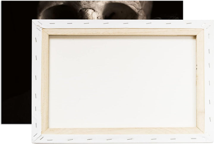 deyoli rauchender Schädel Format: 80x60 als Leinwandbild, Motiv fertig gerahmt auf Echtholzrahmen, H