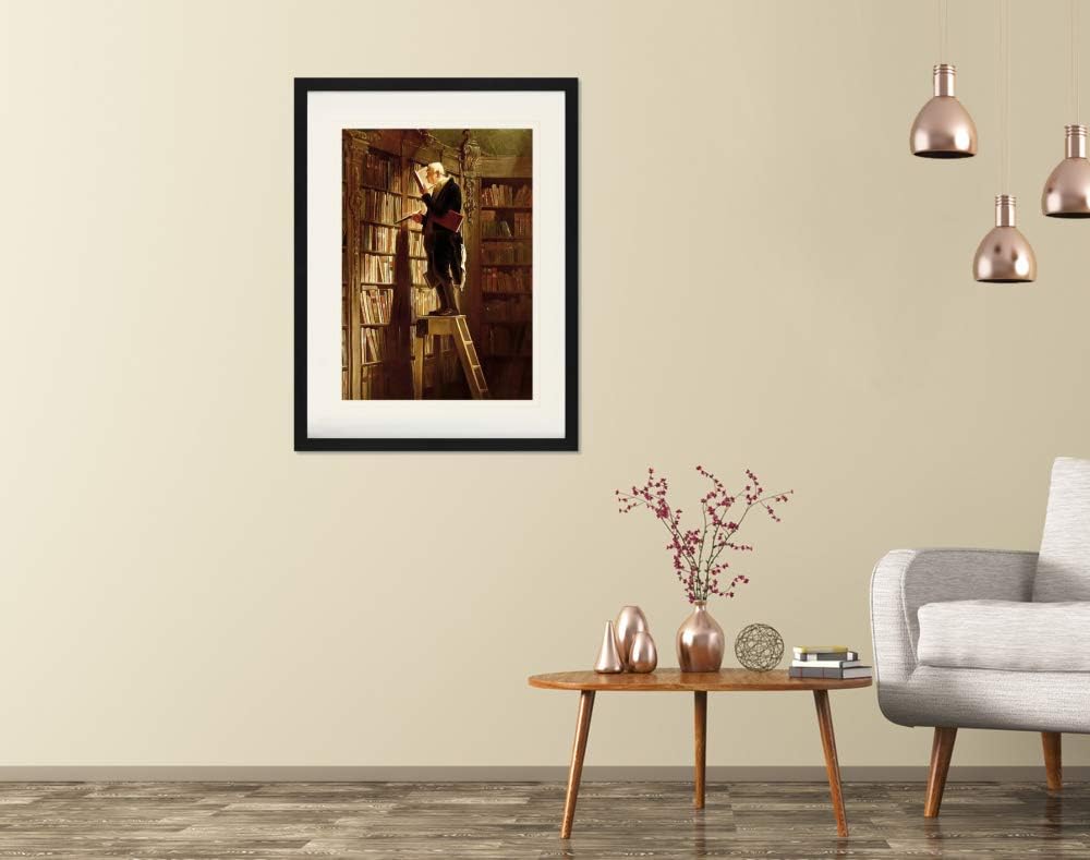 1art1 Carl Spitzweg Poster Der Bücherwurm, 1850 Gerahmtes Bild Mit Edlem Passepartout | Wand-Bilder