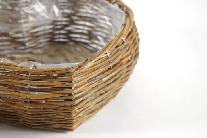 Kobolo Weidenkorb Weidenherz Übertopf in Herzform Pflanzschale mit Folie bepflanzbares Herz Weidensc