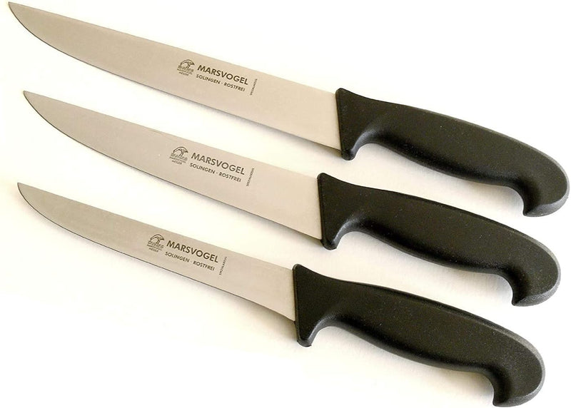Metzgermesser Set 3 tlg. schwarz Marsvogel Solingen 