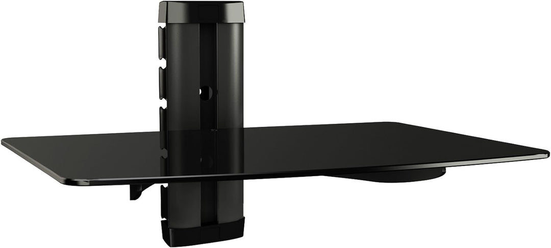 RICOO HiFi Rack Glas, Wandregal mit Kabelkanal DVD-B1, TV Regal, Wandhalterung mit Glasablage für Bl