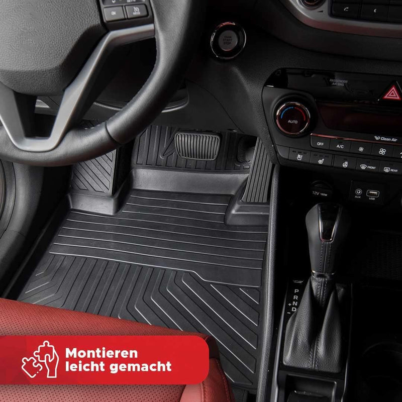 fussmattenprofi.com 4D Premium Gummi Auto Fussmatten Set Passend für Volkswagen Crafter (1 Beifahrer