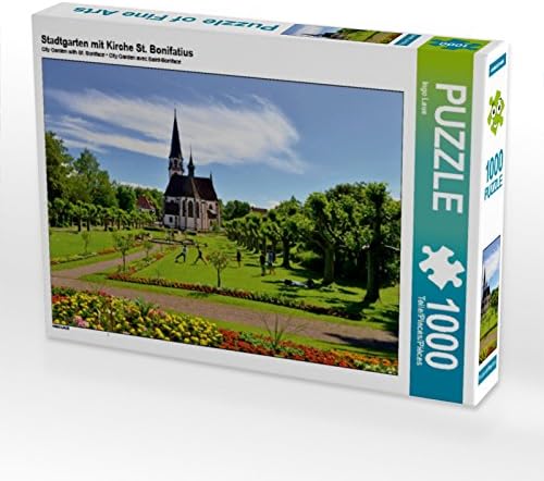 CALVENDO Puzzle Stadtgarten mit Kirche St. Bonifatius 1000 Teile Lege-Grösse 64 x 48 cm Foto-Puzzle