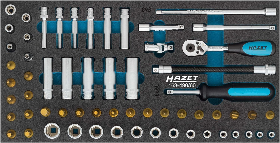 Hazet Steckschlüssel-Satz, Innen-Vierkant (Robertson) 6,3 = 1⁄4 Zoll, 60-teilig, Aussen TORX Profil,