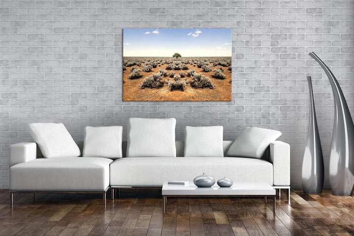 deyoli einsamer Baum in unfruchtbaren Wüste Format: 80x60 als Leinwandbild, Motiv fertig gerahmt auf