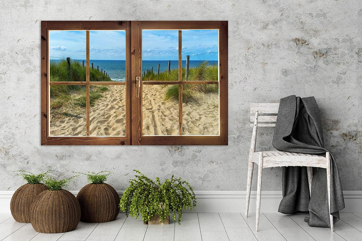 Feeby Vlies Leinwandbild Blick Auf Das Meer Strand Weg 90x60 cm Druckbild Wandbild Wanddekoration De