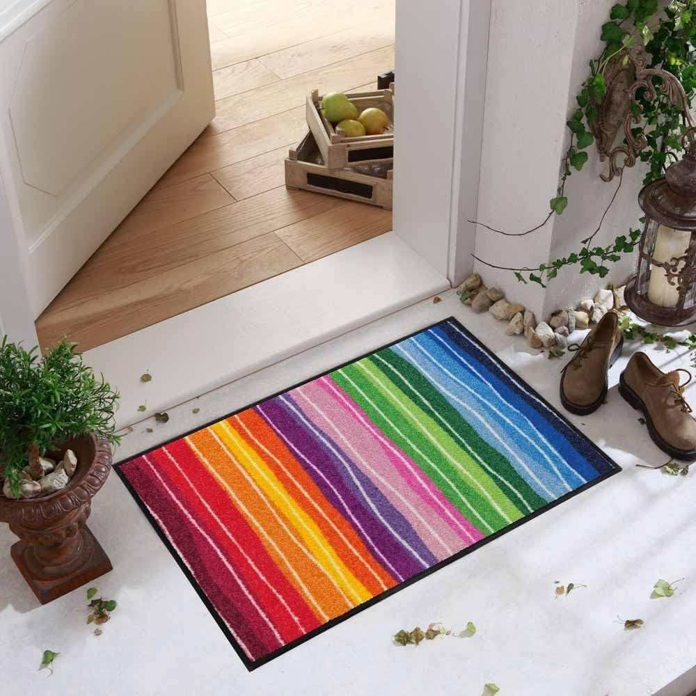 Salonloewe Fussmatte Wavy Lines Streifen Bunt 50x75 cm 1 B, 1 B