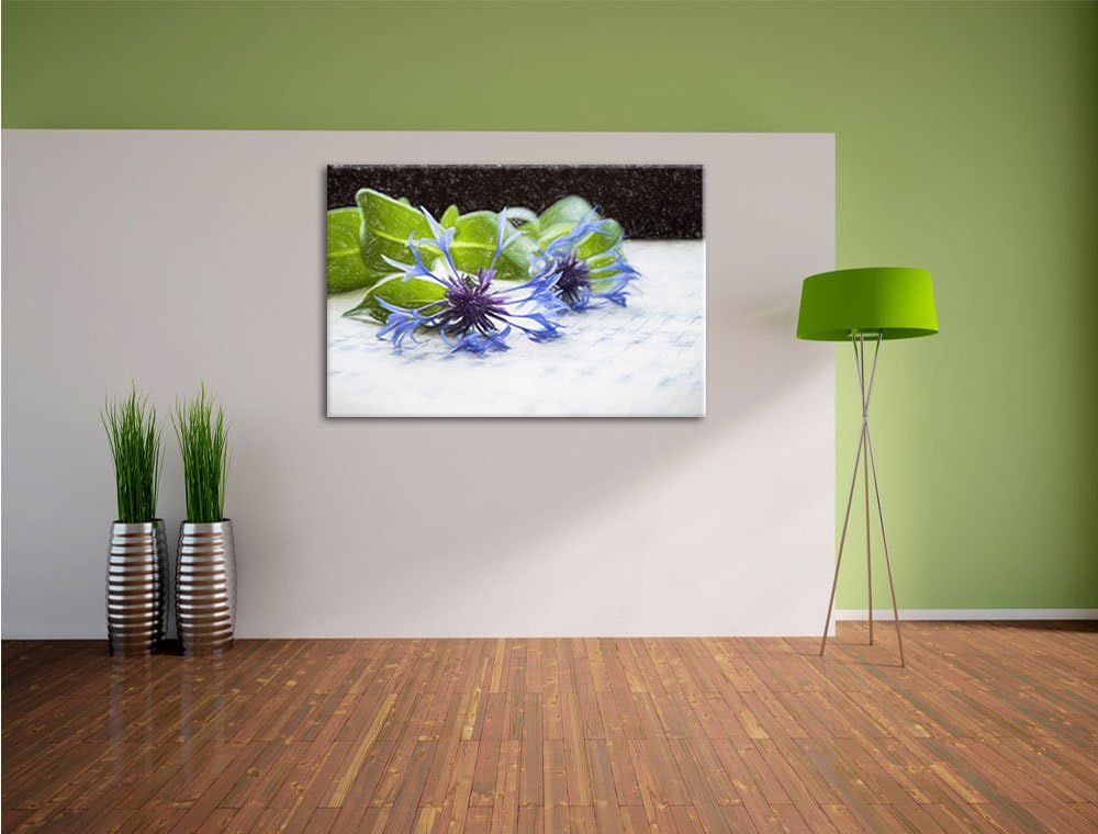 Pixxprint Notenblatt mit Kornblume als Leinwandbild/Grösse: 100x70 cm/Wandbild/Kunstdruck/fertig bes