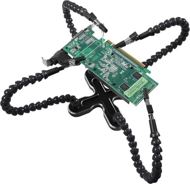 MC POWER - Helfende Hände, ideale Löthilfe/Halterung | HM-4 | 4 flexible Klemmen, Standfuss 4 Klemme