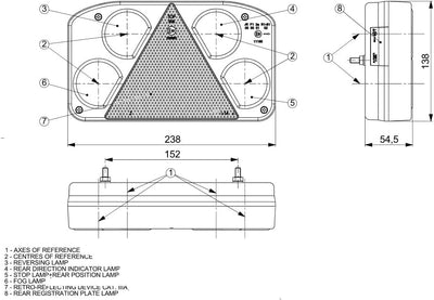 MelTruck® 2x LED Rückleuchte Anhänger Heckleuchte Kennzeichenlicht E9 Dreieckrückstrahler