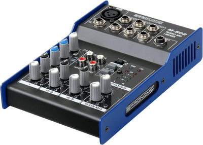 Pronomic M-502 Live/Studio Mischpult (1 Mono-Kanäle XLR/Klinke, 2-Stereo Kanäle, 3-Band-EQ, 48V Phan