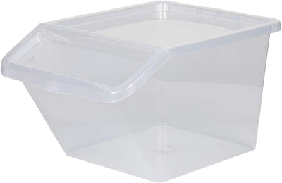 Kreher 3 x Aufbewahrungsbox, Sortierbox aus Kunststoff in Transparent. Mit ca. 40 Liter Volumen pro