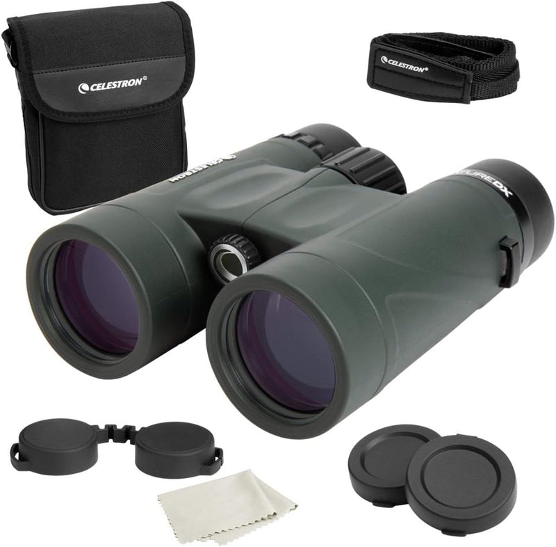 Celestron 71332 Nature DX 8 x 42 mm Ferngläser mit mehrfach vergütete Linse, BaK-4 Prismenlinse und