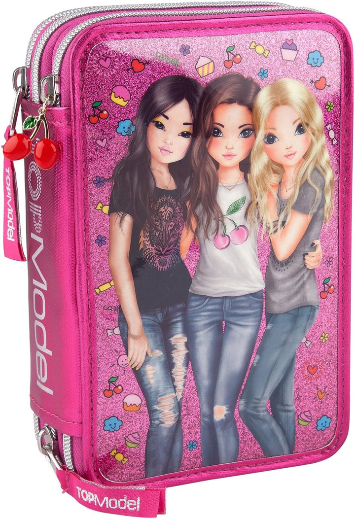 Depesche 8722 - Top Model Friends 3 fach Federtasche, gefüllt, sortiert