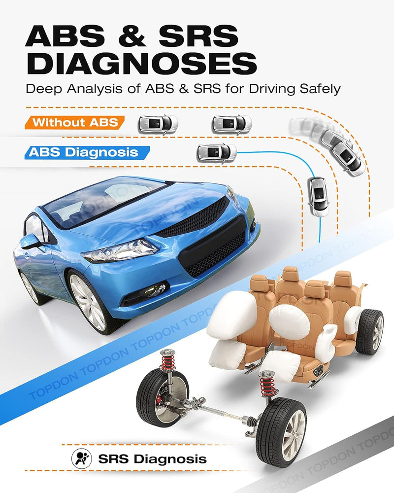 TOPDON OBD2 diagnosegerät mit Reset von Öl, BMS, SAS, diagnosegerät Auto für alle Fahrzeuge für ABS