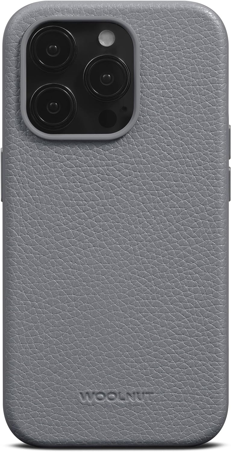 Woolnut Leder Hülle Case für iPhone 15 Pro - Grau iPhone 15 Pro Grau, iPhone 15 Pro Grau