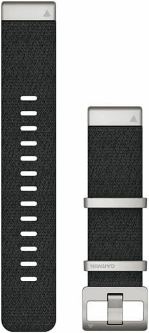 Garmin QuickFit 22 Uhrenarmband, Jacquard Weave Nylon Armband, Schwarz 22 mm Jacquardweave Nylonband